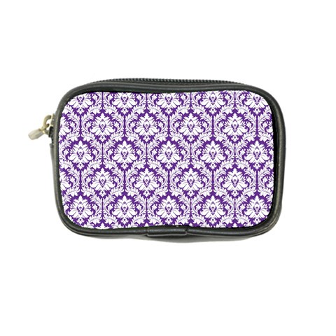 Royal Purple Damask Pattern Coin Purse from ArtsNow.com Front