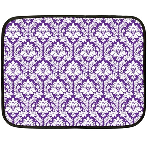 Royal Purple Damask Pattern Double Sided Fleece Blanket (Mini) from ArtsNow.com 35 x27  Blanket Back