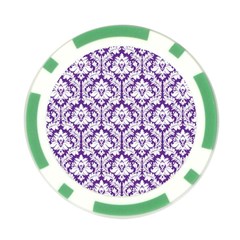 White on Purple Damask Poker Chip (10 Pack) from ArtsNow.com Front