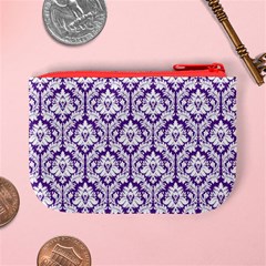 Royal Purple Damask Pattern Mini Coin Purse from ArtsNow.com Back