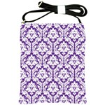 Royal Purple Damask Pattern Shoulder Sling Bag