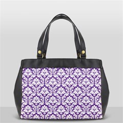 Royal Purple Damask Pattern Oversize Office Handbag (2 Sides) from ArtsNow.com Front