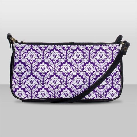 Royal Purple Damask Pattern Shoulder Clutch Bag from ArtsNow.com Front