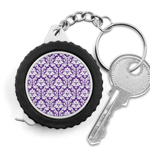 White on Purple Damask Measuring Tape from ArtsNow.com Front