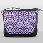 Royal Purple Damask Pattern Messenger Bag