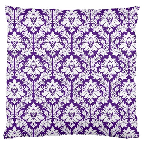 Royal Purple Damask Pattern Large Cushion Case (One Side) from ArtsNow.com Front