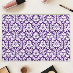 Royal Purple Damask Pattern Cosmetic Bag (XXL) from ArtsNow.com Front