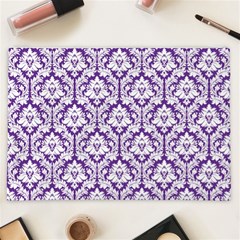 Royal Purple Damask Pattern Cosmetic Bag (XXL) from ArtsNow.com Back