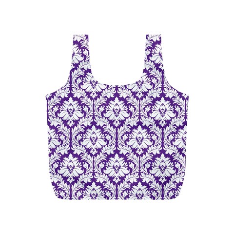 Royal Purple Damask Pattern Full Print Recycle Bag (S) from ArtsNow.com Front