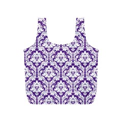 Royal Purple Damask Pattern Full Print Recycle Bag (S) from ArtsNow.com Front