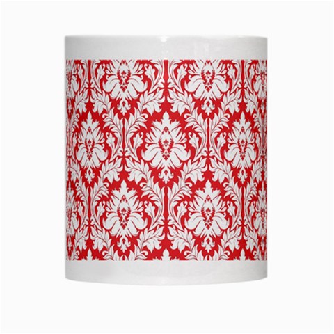 White On Red Damask White Coffee Mug from ArtsNow.com Center