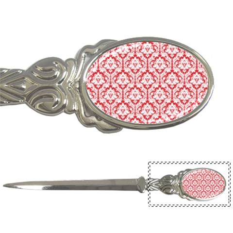 White On Red Damask Letter Opener from ArtsNow.com Front