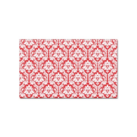 White On Red Damask Sticker 100 Pack (Rectangle) from ArtsNow.com Front