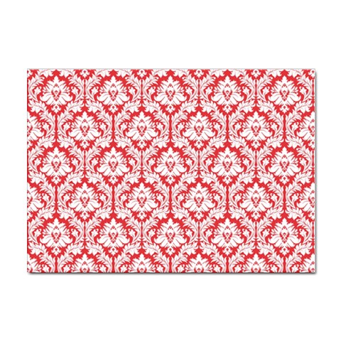 White On Red Damask A4 Sticker 10 Pack from ArtsNow.com Front