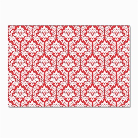 White On Red Damask Postcards 5  x 7  (10 Pack) from ArtsNow.com Front