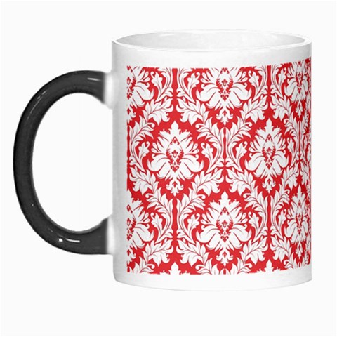 White On Red Damask Morph Mug from ArtsNow.com Left