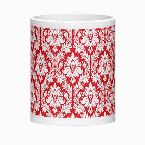 White On Red Damask Morph Mug from ArtsNow.com Center