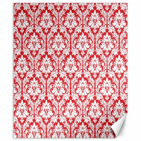 White On Red Damask Canvas 8  x 10  (Unframed) from ArtsNow.com 8.15 x9.66  Canvas - 1