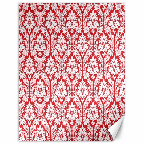 White On Red Damask Canvas 12  x 16  (Unframed) from ArtsNow.com 11.86 x15.41  Canvas - 1