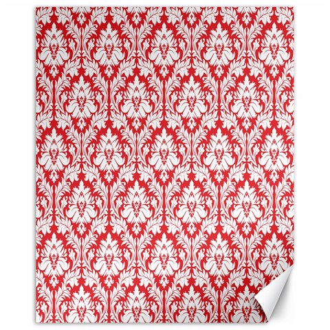 White On Red Damask Canvas 16  x 20  (Unframed) from ArtsNow.com 15.75 x19.29  Canvas - 1