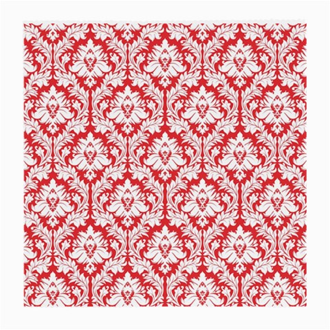 White On Red Damask Glasses Cloth (Medium) from ArtsNow.com Front