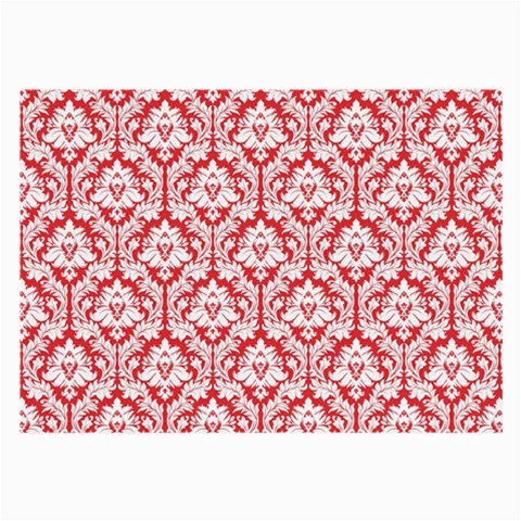 White On Red Damask Glasses Cloth (Large) from ArtsNow.com Front