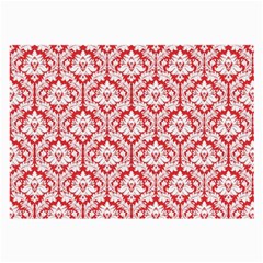 White On Red Damask Glasses Cloth (Large, Two Sided) from ArtsNow.com Front