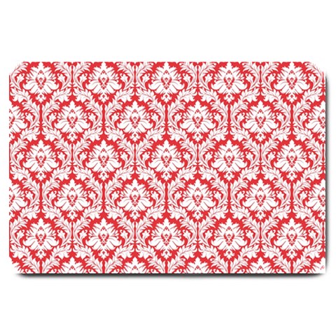 White On Red Damask Large Door Mat from ArtsNow.com 30 x20  Door Mat