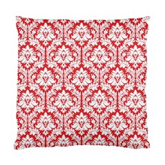 Poppy Red Damask Pattern Standard Cushion Case (Two Sides) from ArtsNow.com Back