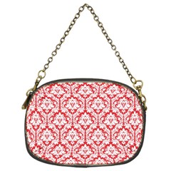 Poppy Red Damask Pattern Chain Purse (Two Sides) from ArtsNow.com Front