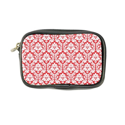 Poppy Red Damask Pattern Coin Purse from ArtsNow.com Front