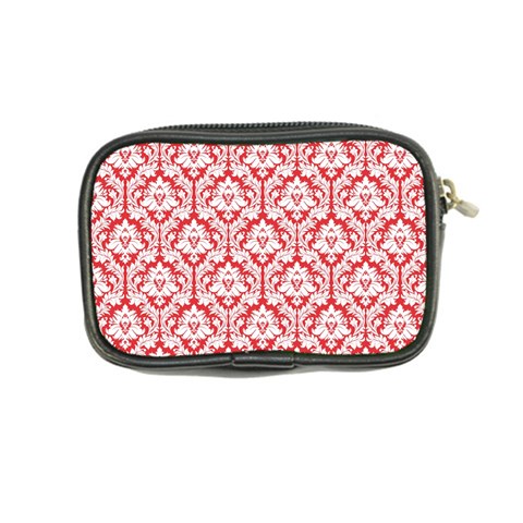 Poppy Red Damask Pattern Coin Purse from ArtsNow.com Back