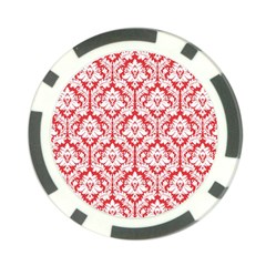 White On Red Damask Poker Chip (10 Pack) from ArtsNow.com Back