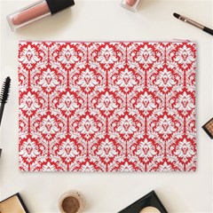 Poppy Red Damask Pattern Cosmetic Bag (XL) from ArtsNow.com Back