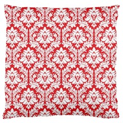 Poppy Red Damask Pattern Large Cushion Case (Two Sides) from ArtsNow.com Back