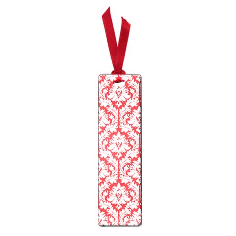 White On Red Damask Small Bookmark from ArtsNow.com Front