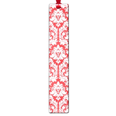 White On Red Damask Large Bookmark from ArtsNow.com Front