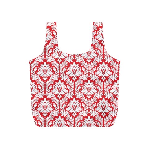 Poppy Red Damask Pattern Full Print Recycle Bag (S) from ArtsNow.com Front