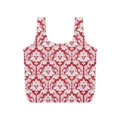 Poppy Red Damask Pattern Full Print Recycle Bag (S) from ArtsNow.com Front