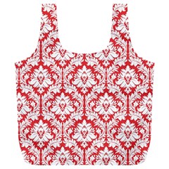 Poppy Red Damask Pattern Full Print Recycle Bag (XL) from ArtsNow.com Front