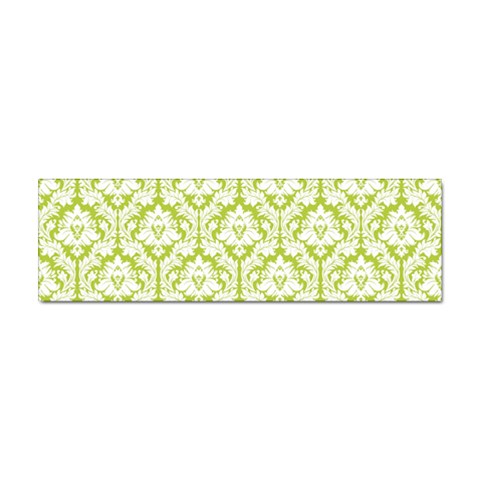 White On Spring Green Damask Bumper Sticker 100 Pack from ArtsNow.com Front