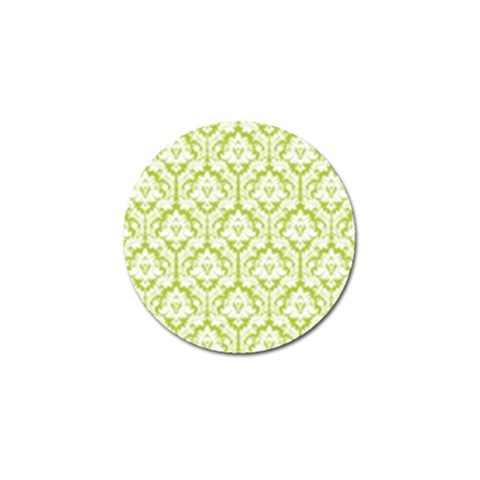 White On Spring Green Damask Golf Ball Marker 10 Pack from ArtsNow.com Front