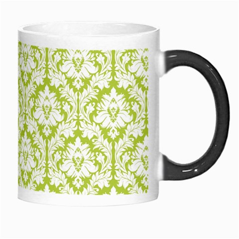 White On Spring Green Damask Morph Mug from ArtsNow.com Right