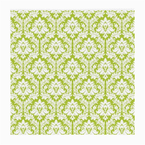 White On Spring Green Damask Glasses Cloth (Medium, Two Sided) from ArtsNow.com Back