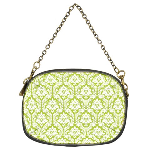 Spring Green Damask Pattern Chain Purse (Two Sides) from ArtsNow.com Back