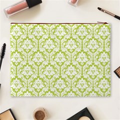 Spring Green Damask Pattern Cosmetic Bag (XL) from ArtsNow.com Back