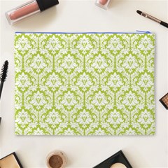 Spring Green Damask Pattern Cosmetic Bag (XL) from ArtsNow.com Back