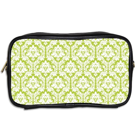 Spring Green Damask Pattern Toiletries Bag (Two Sides) from ArtsNow.com Back