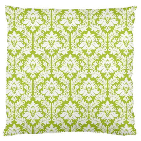 Spring Green Damask Pattern Large Cushion Case (Two Sides) from ArtsNow.com Back