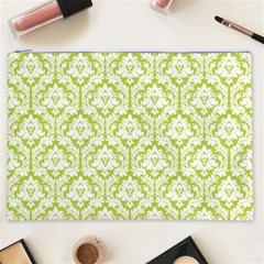 Spring Green Damask Pattern Cosmetic Bag (XXL) from ArtsNow.com Front